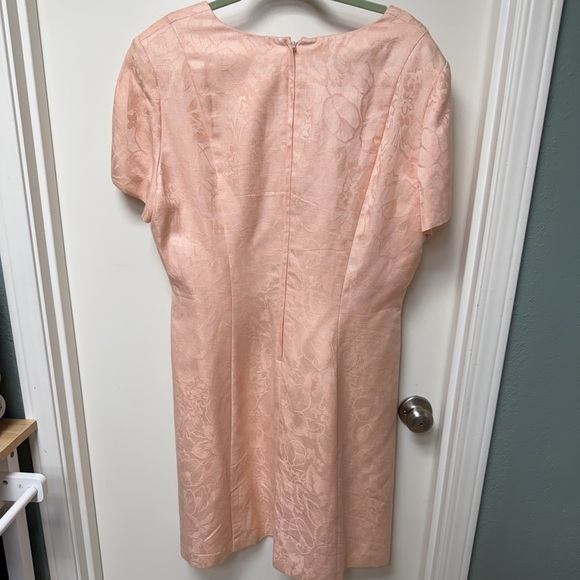 Talbots pastel pink short sleeves feminine brocade mini dress Plus size 18 - Picture 12 of 16